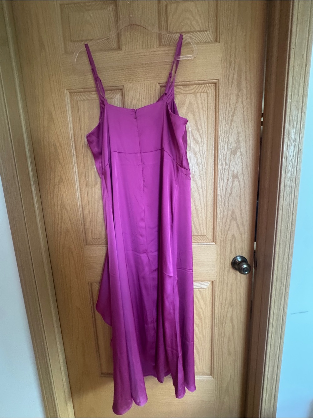 Magenta Spaghetti-Strap Ruffle Maxi Dress - Picture 6 of 6